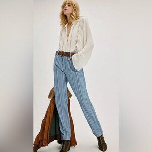 Free People Wrangler Sunset Stripe Mid-Rise Straight Jeans. NWT. - 28